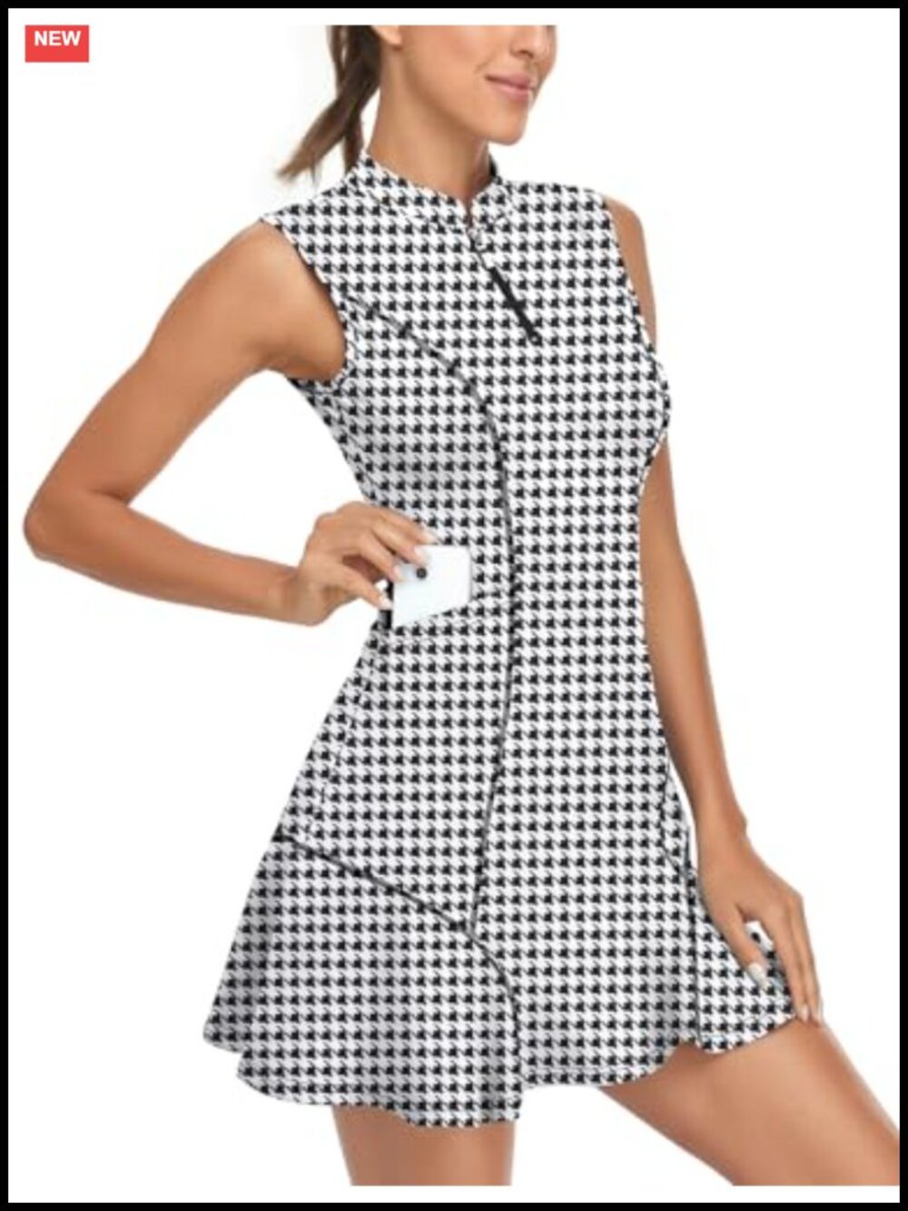 Women's Golf Dress with Shorts Zip Up Quick Dry Sleeveless Tennis Workout Dress